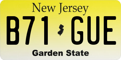 NJ license plate B71GUE