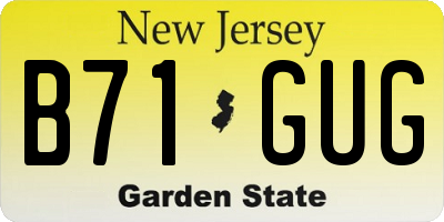 NJ license plate B71GUG