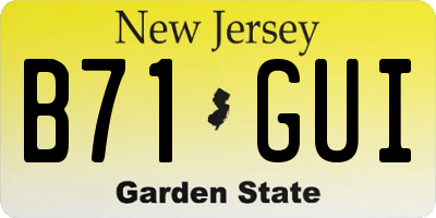 NJ license plate B71GUI
