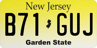 NJ license plate B71GUJ