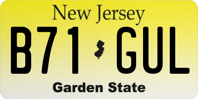 NJ license plate B71GUL