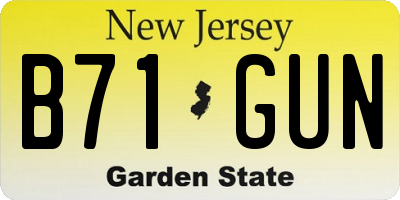 NJ license plate B71GUN