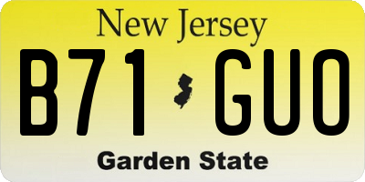 NJ license plate B71GUO