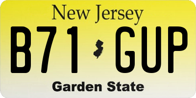 NJ license plate B71GUP
