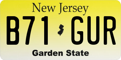 NJ license plate B71GUR