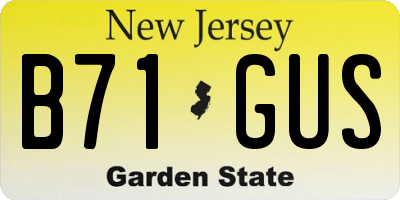 NJ license plate B71GUS