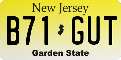 NJ license plate B71GUT