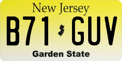 NJ license plate B71GUV