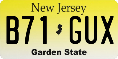 NJ license plate B71GUX