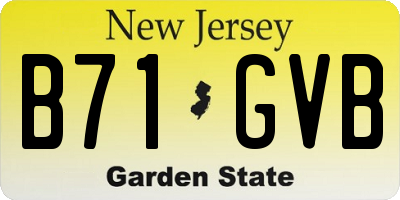 NJ license plate B71GVB