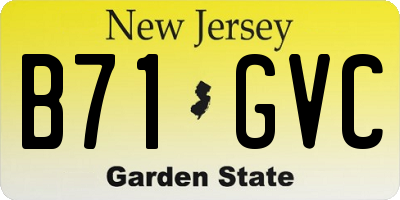 NJ license plate B71GVC