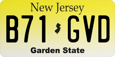 NJ license plate B71GVD