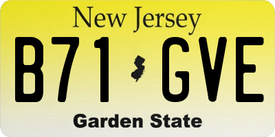 NJ license plate B71GVE