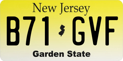 NJ license plate B71GVF