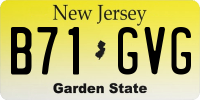 NJ license plate B71GVG
