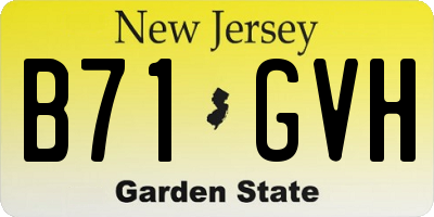 NJ license plate B71GVH
