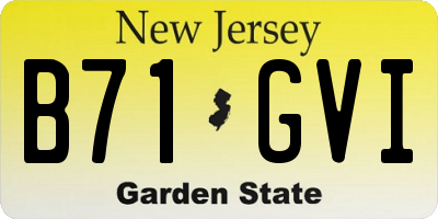 NJ license plate B71GVI