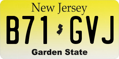 NJ license plate B71GVJ