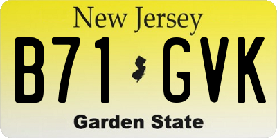NJ license plate B71GVK