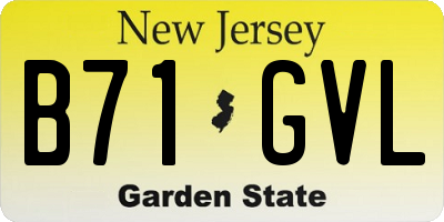 NJ license plate B71GVL