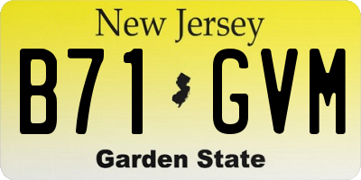 NJ license plate B71GVM