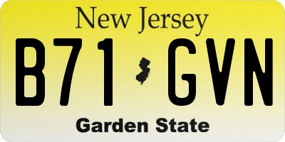 NJ license plate B71GVN