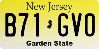 NJ license plate B71GVO