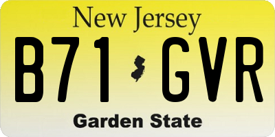NJ license plate B71GVR