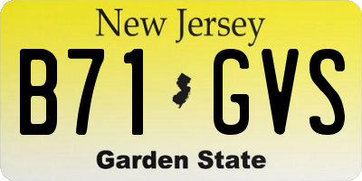 NJ license plate B71GVS