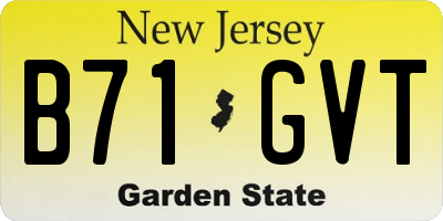 NJ license plate B71GVT