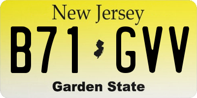 NJ license plate B71GVV