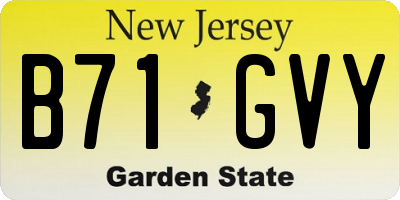 NJ license plate B71GVY