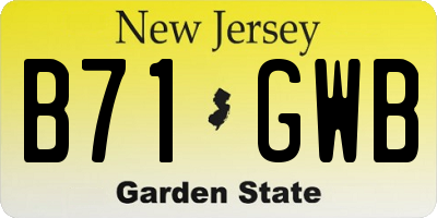 NJ license plate B71GWB