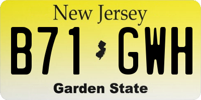 NJ license plate B71GWH