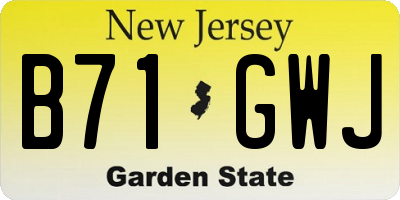 NJ license plate B71GWJ