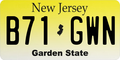 NJ license plate B71GWN