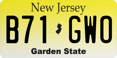NJ license plate B71GWO