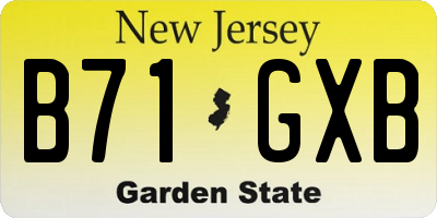 NJ license plate B71GXB