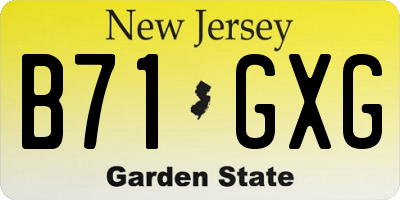 NJ license plate B71GXG