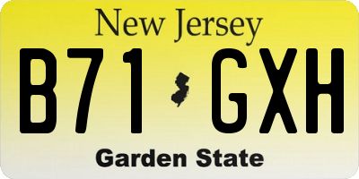 NJ license plate B71GXH