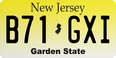 NJ license plate B71GXI