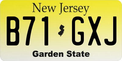 NJ license plate B71GXJ