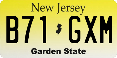 NJ license plate B71GXM