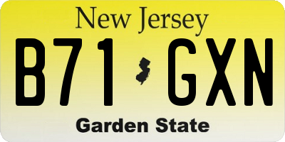 NJ license plate B71GXN