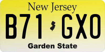 NJ license plate B71GXO