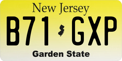 NJ license plate B71GXP