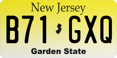 NJ license plate B71GXQ