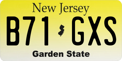 NJ license plate B71GXS