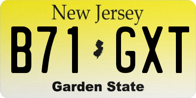 NJ license plate B71GXT