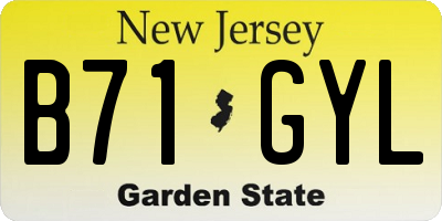 NJ license plate B71GYL